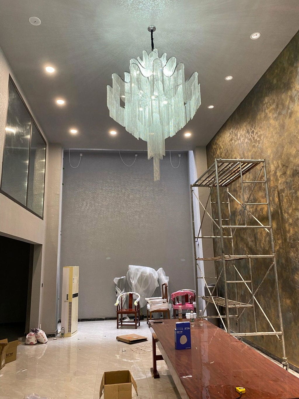 Customer photo review of Nickel-Plated Chain Chandelier, Gold, Silver or Black, 40–160 cm