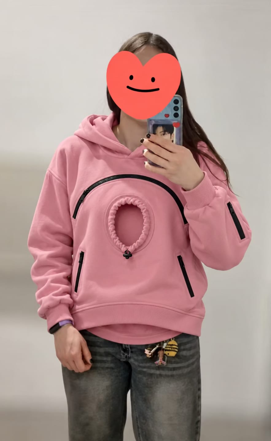 Customer photo review of Pet Pouch Hoodie
