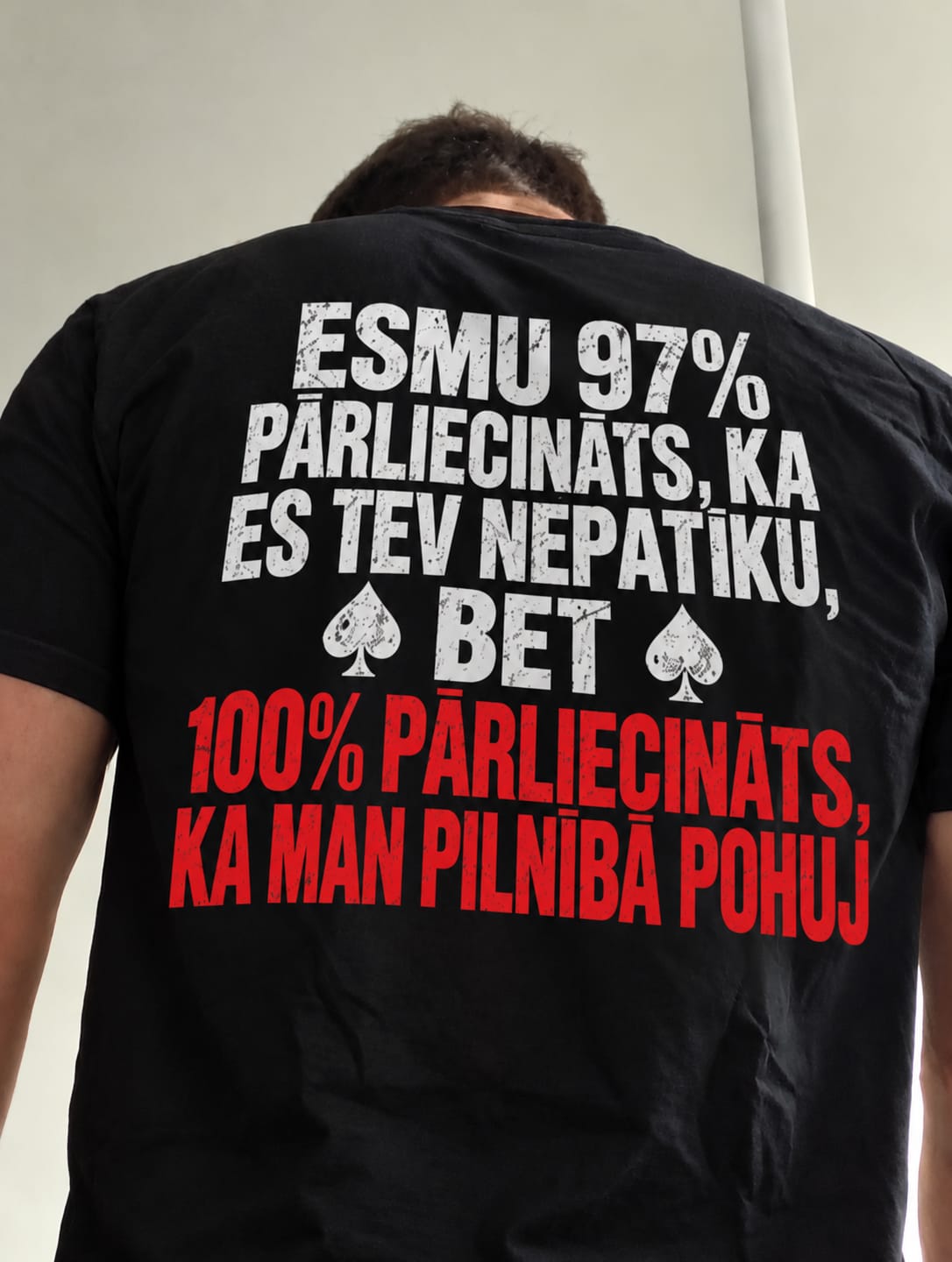 Customer photo review of T-Krekls ''Esmu 100% pārliecināts''