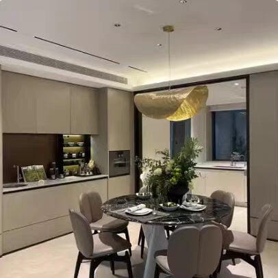 Customer photo review of Hammered Brass Pendant Light, Curved Shade, 1.5 m Cable