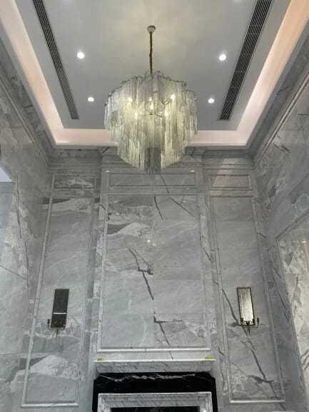 Customer photo review of Nickel-Plated Chain Chandelier, Gold, Silver or Black, 40–160 cm