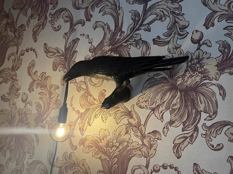Customer photo review of Resin Bird Sculpture Swag Light, Plug In, 33 cm Wide