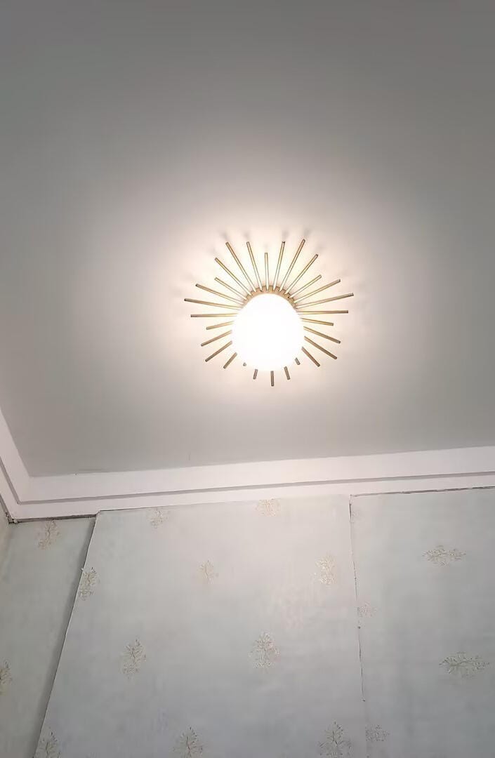 Customer photo review of Brass Ceiling Light, Frosted Glass Globe, Ceiling or Wall Mount