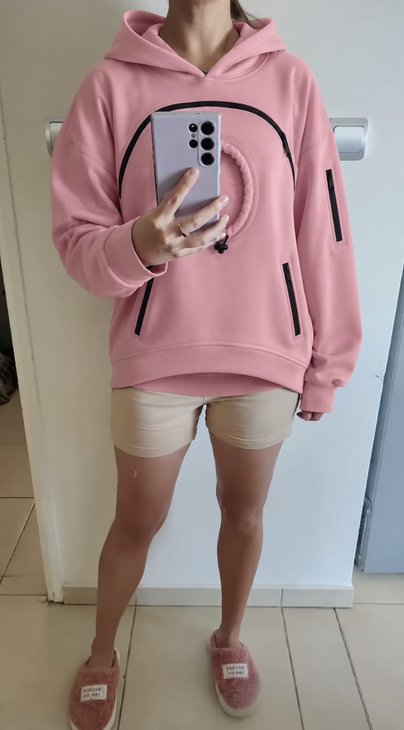 Customer photo review of Pet Pouch Hoodie