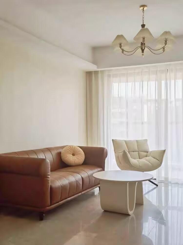 Customer photo review of Pleated Fabric Chandelier, Walnut Wood, 3-Head, 70 cm