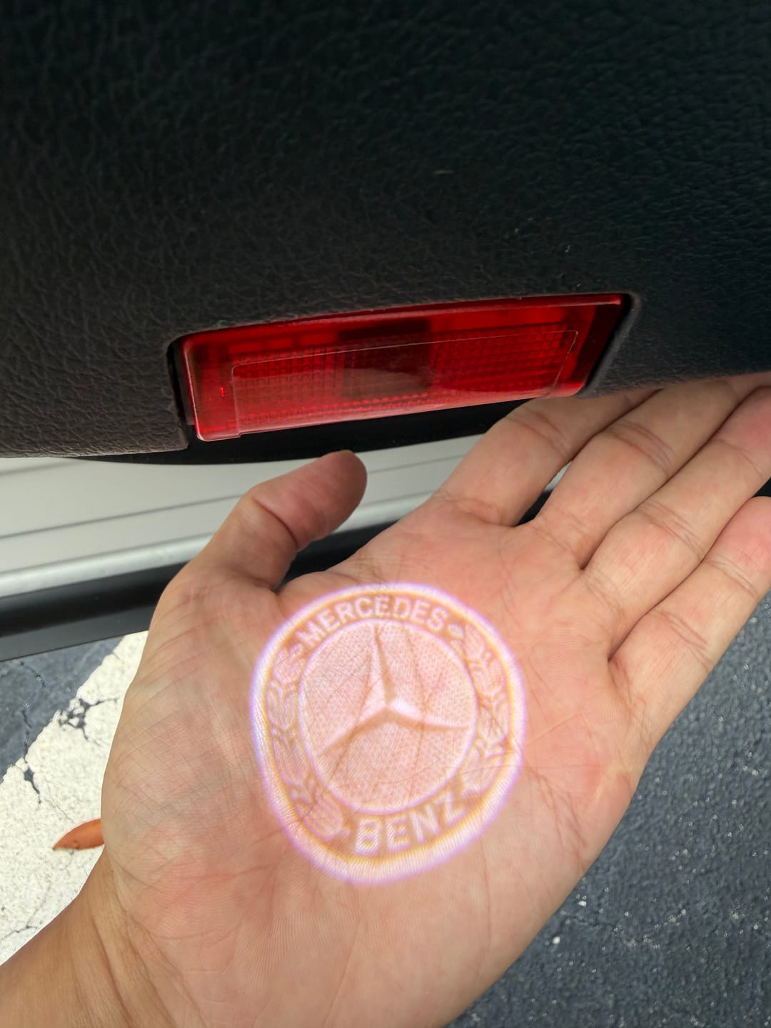 Customer photo review of Mercedes Benz LED Car Door Welcome Logo Shadow Lights