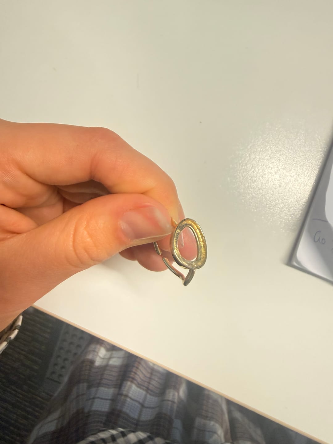Customer photo review of Black Moonstone Oval Statement Open Ring
