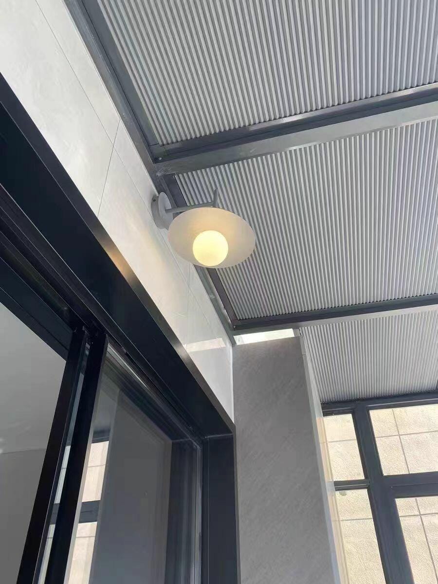 Customer photo review of Ironwork Wall Light, Opaque Glass Shade, 25 cm, Wall Sconce