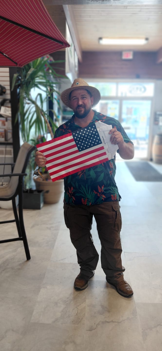 Customer photo of the Red, White & Fish Flag (Love of Angling Flag)