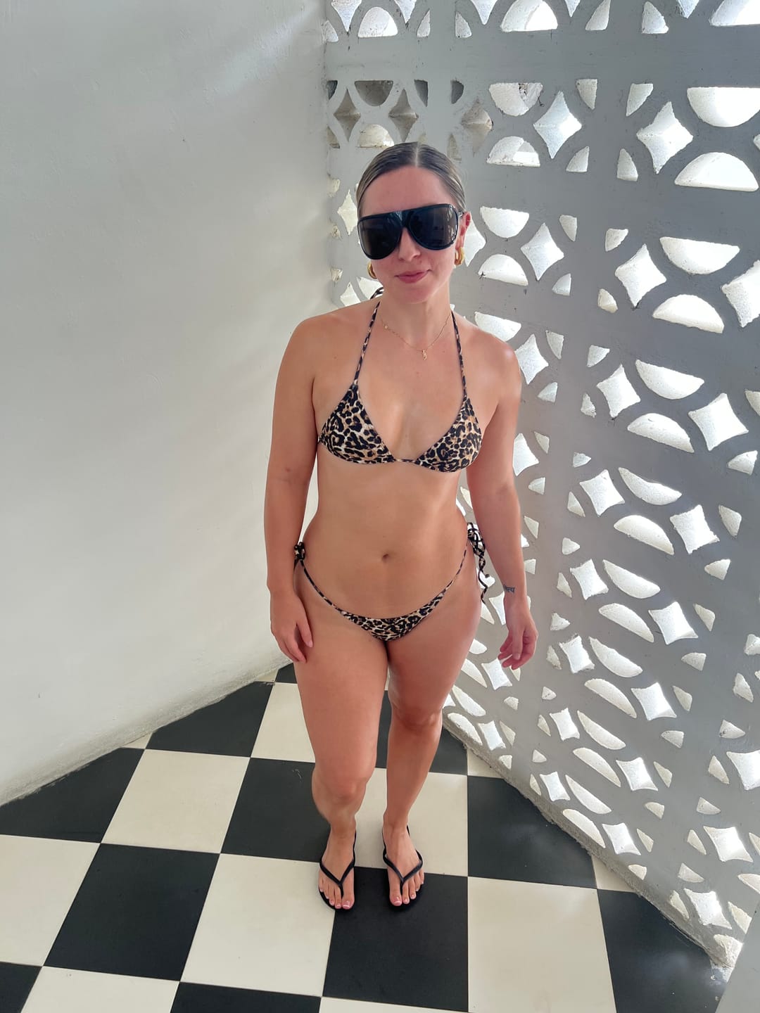 Customer photo review of 001 Triangle Bikini Top - Cheetah