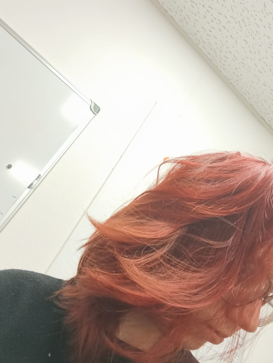 Customer photo review of Mattie Coral Red - Vegan Semi-Permanent Direct Dye Hair Color Cream 210 ml