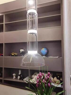 Customer photo review of Clear Glass Cylinder Pendant Light, Integrated LED, 36 cm