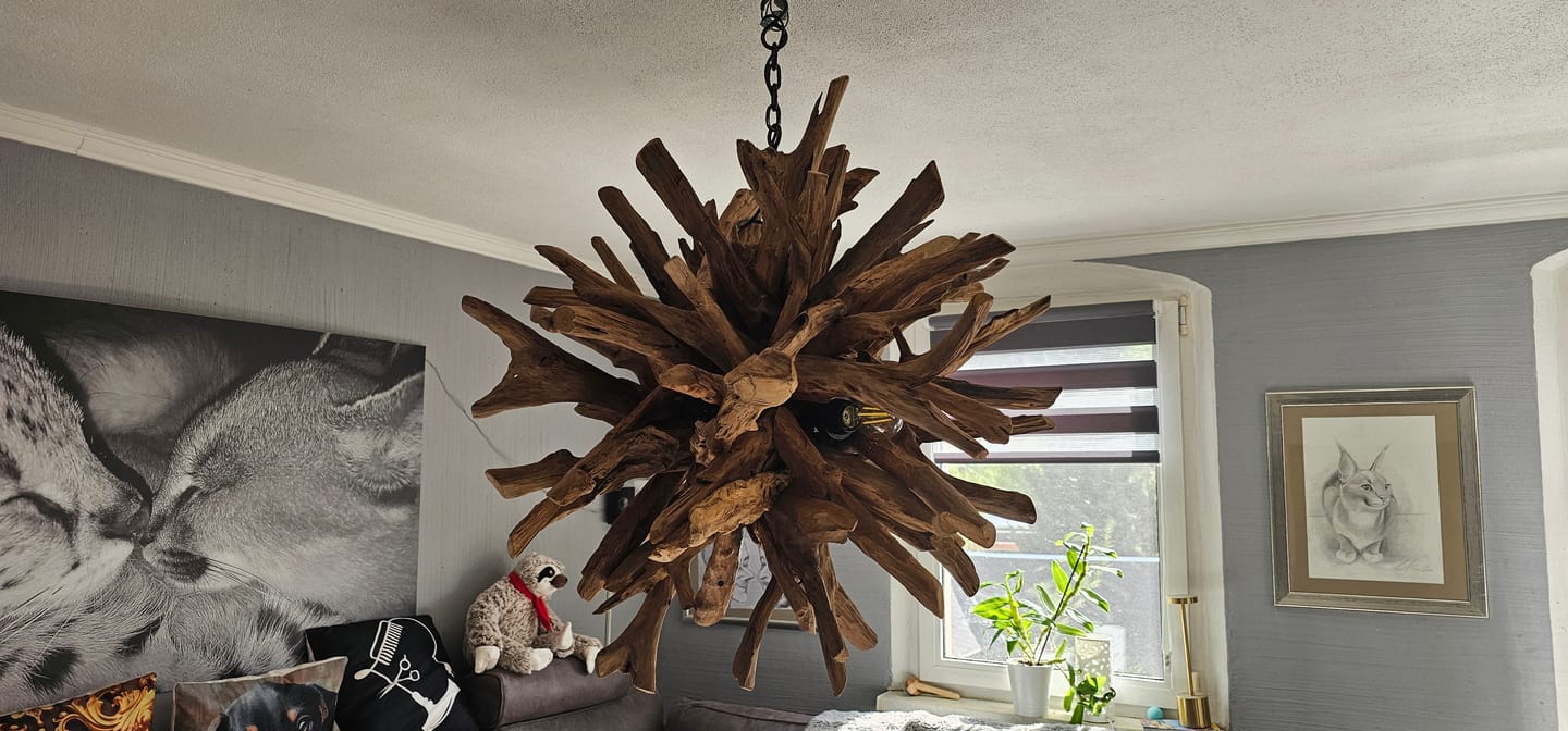 Customer photo review of Design Wurzelholz Deckenlampe ACE