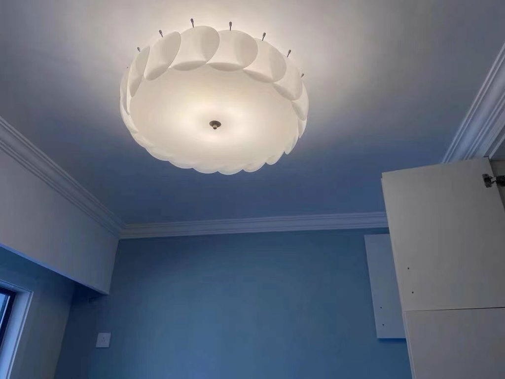 Customer photo review of Copper Frame Ceiling Light with Glass Disks, Single Light