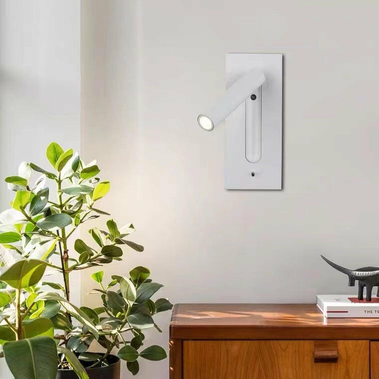 Customer photo review of Matte Black Wall Light for Bedside, Integrated LED, 330° Pivot