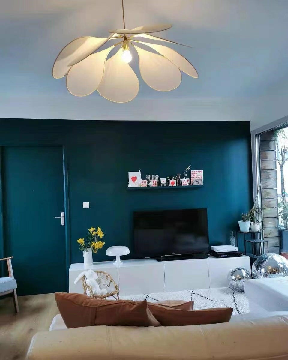 Customer photo review of Fabric Petal Dome Pendant Light, Gold Frame, 60 to 120 cm