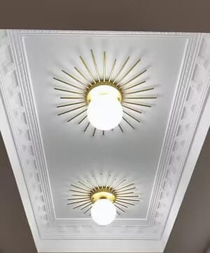Customer photo review of Brass Ceiling Light, Frosted Glass Globe, Ceiling or Wall Mount