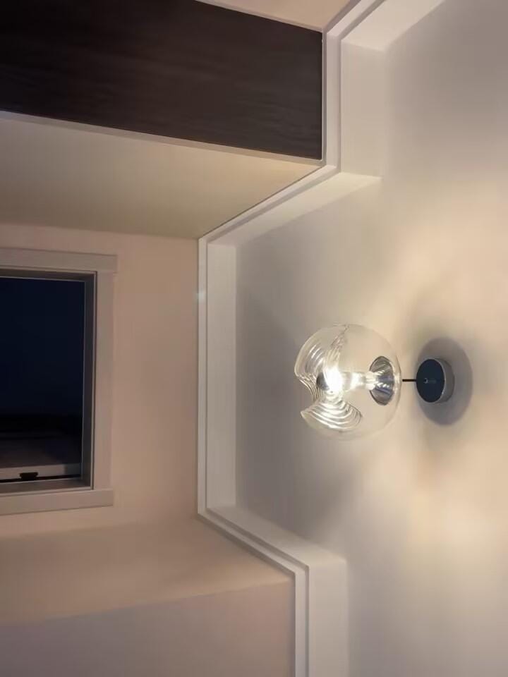 Customer photo review of Glass Pendant Light, Clear or Smoky Grey Shade, Gold or Silver Frame