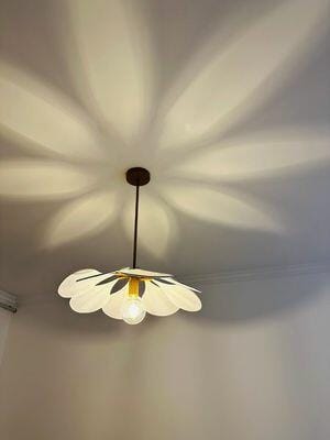 Customer photo review of Fabric Petal Dome Pendant Light, Gold Frame, 60 to 120 cm