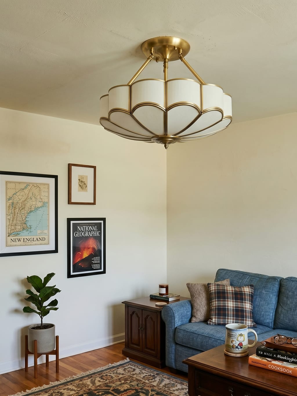 Customer photo review of Brass Cluster Ceiling Light, Frosted Glass, 45 or 60 cm