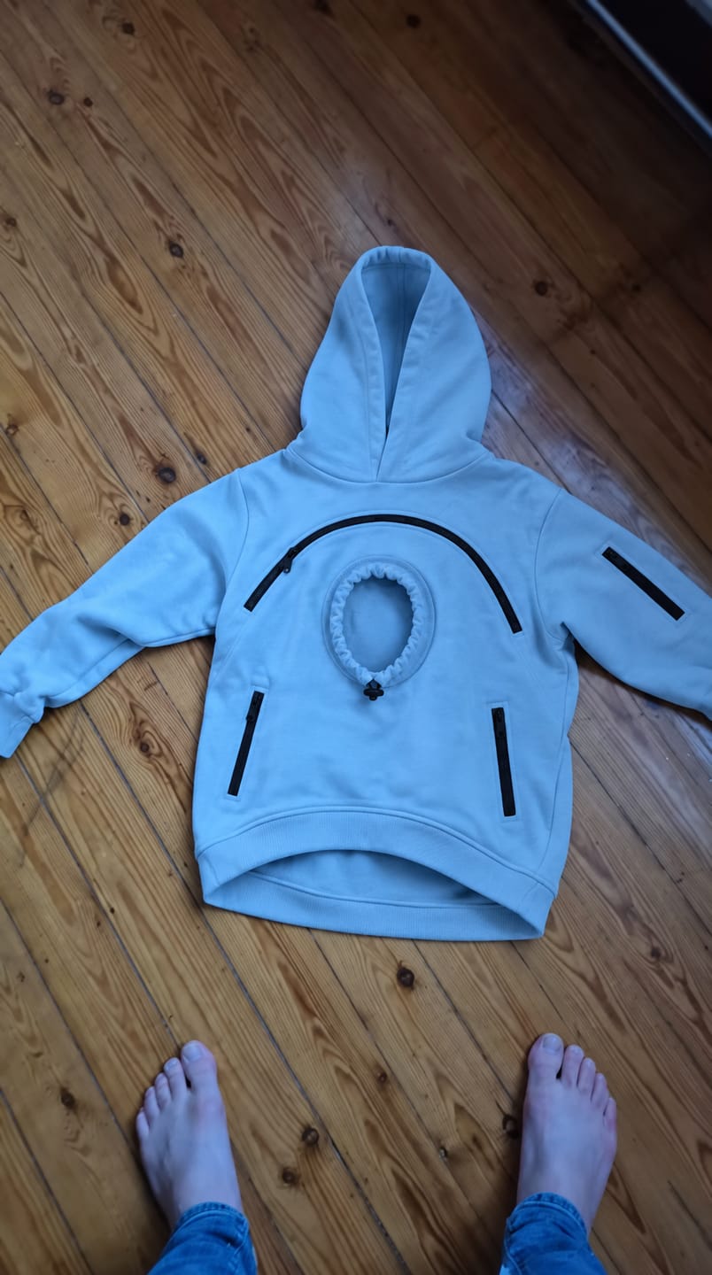 Customer photo review of Pet Pouch Hoodie
