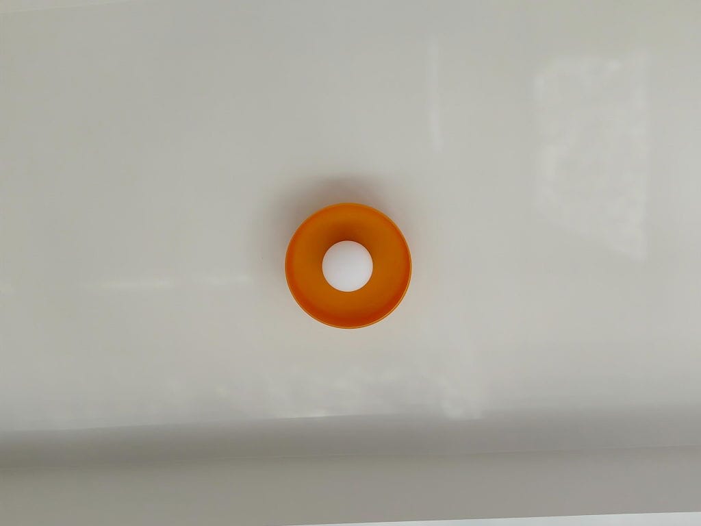Customer photo review of Glass Flush Mount Ceiling Light, Round Metal Body, 25 cm