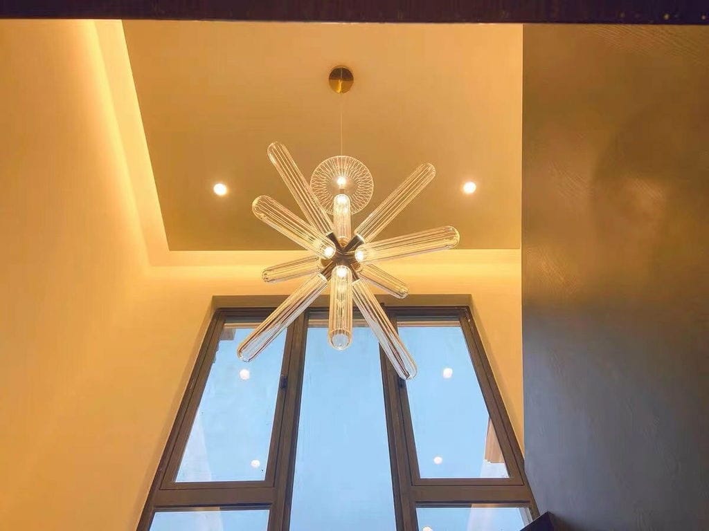 Customer photo review of Crystal Cylinder Pendant Light, Champagne Gold Joints, Dimmable