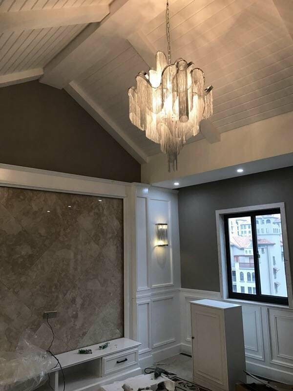 Customer photo review of Nickel-Plated Chain Chandelier, Gold, Silver or Black, 40–160 cm