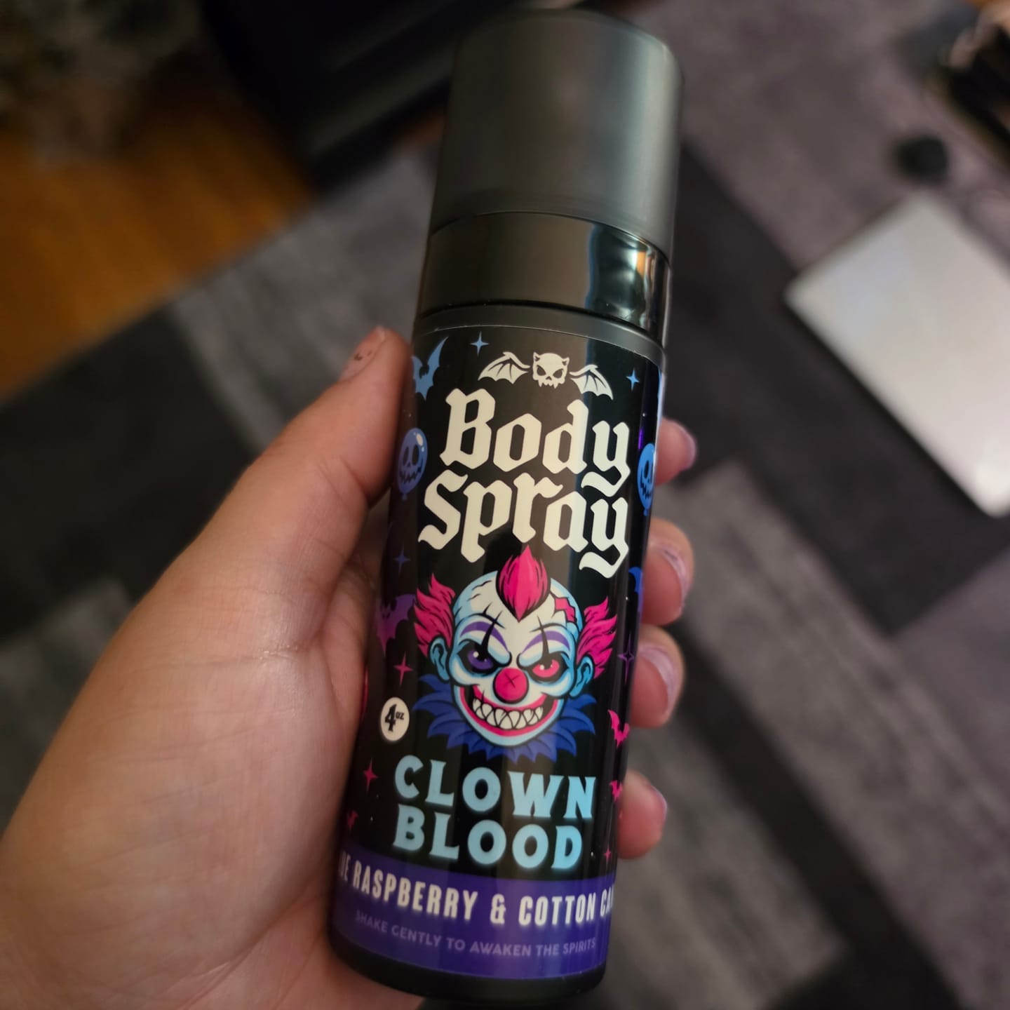 Customer photo review of Clown Blood Body Spray