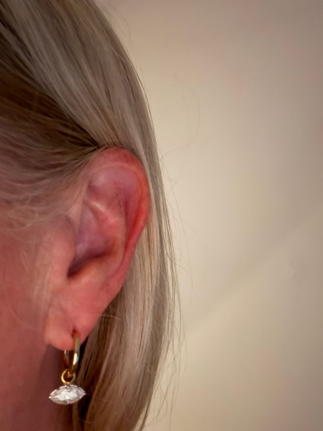 Customer photo review of The Moissanite Axis Earrings