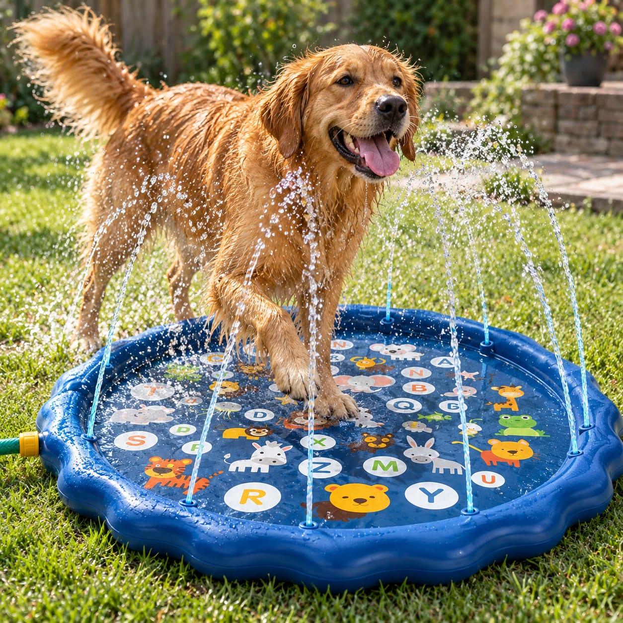 Customer photo review of AquaPaw Dog Splash Pad & Sprinkler Mat