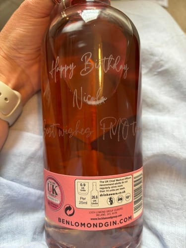 Customer photo review of Personalised Gin