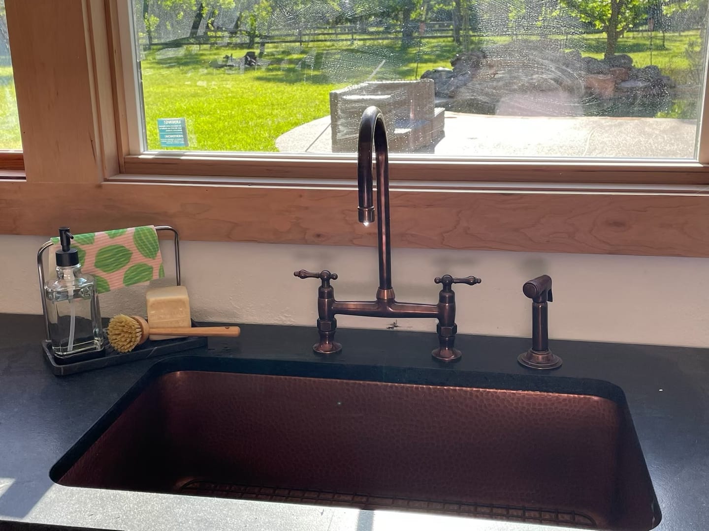 Customer photo review of Moroccan Copper Bridge Faucet  Kitchen Faucets