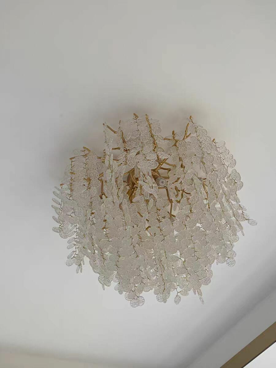 Customer photo review of Frosted Glass Disc Ceiling Light, Cast Aluminium, Gold or Silver