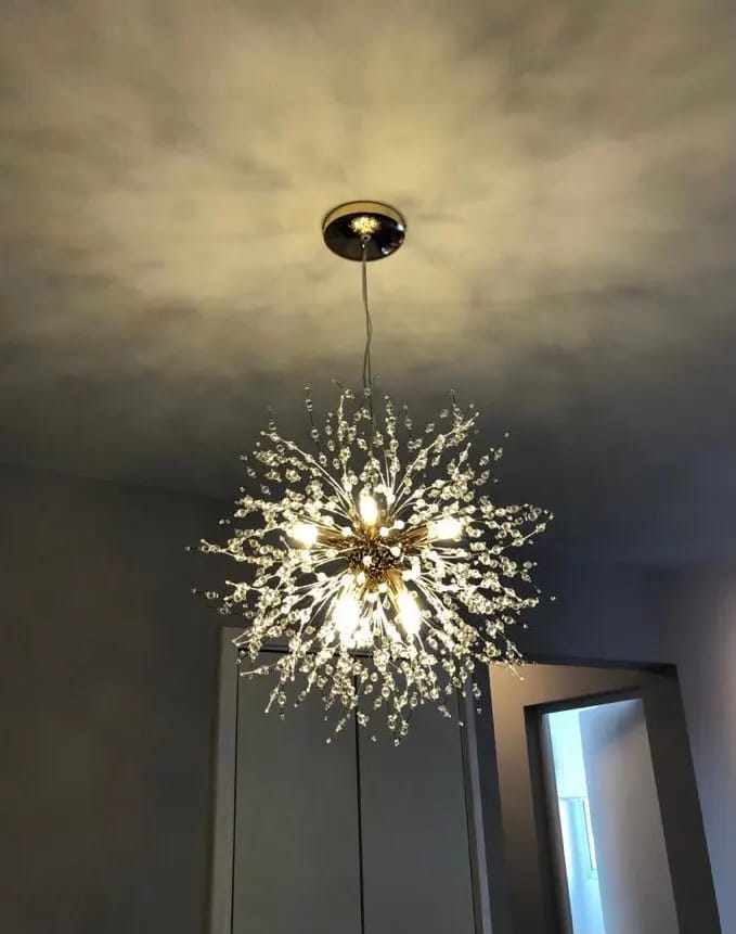 Customer photo review of Crystal Chandelier, Gold Arms, 150 cm Adjustable Drop