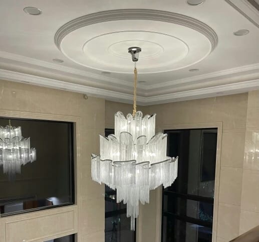Customer photo review of Nickel-Plated Chain Chandelier, Gold, Silver or Black, 40–160 cm