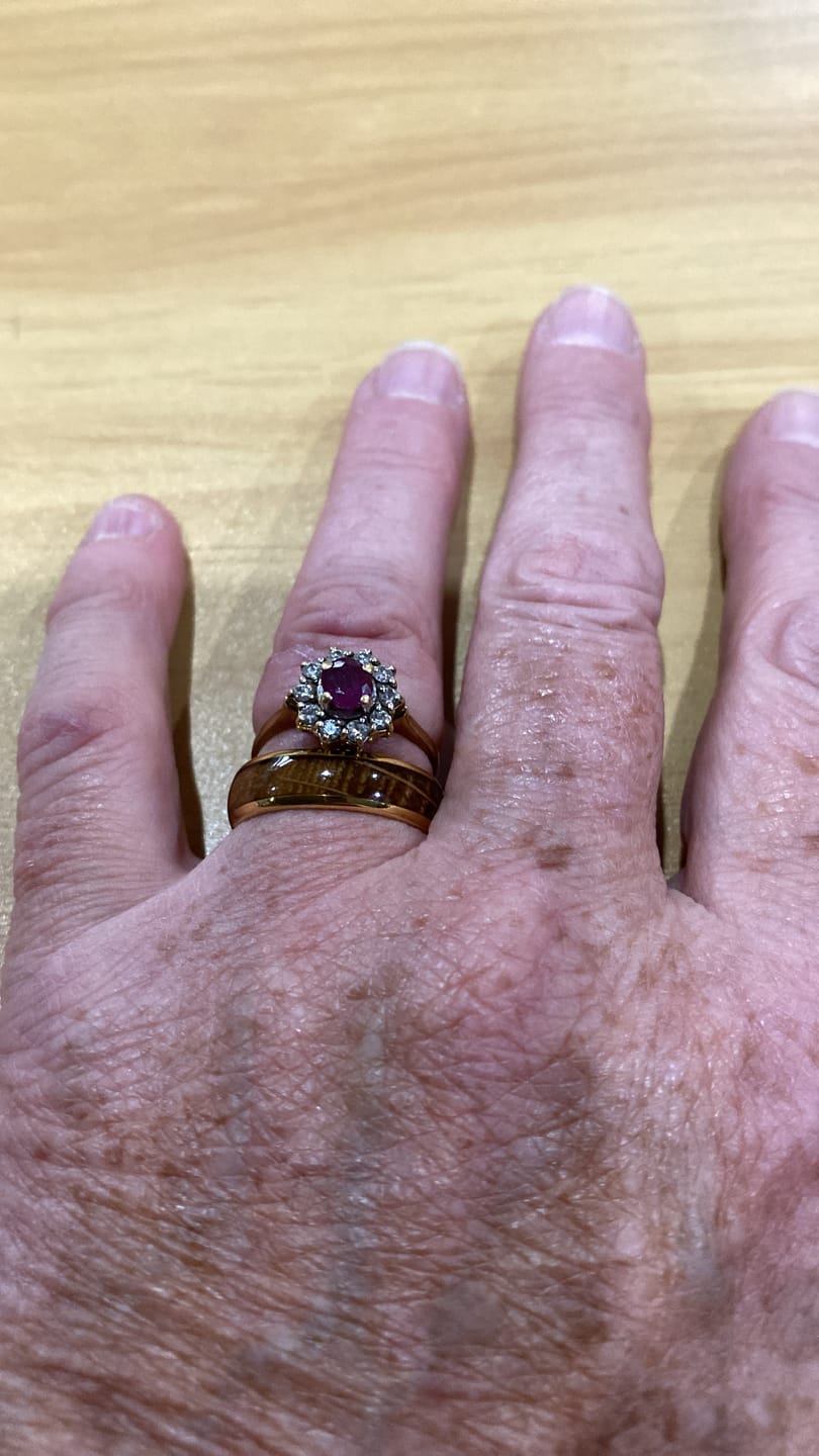 Customer photo review of The Barrelwood Wonder Ring Set