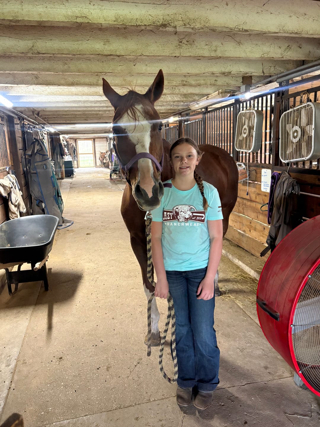 Customer photo review of Lazy J Ranch Diamond Banner Short Sleeve T-Shirt - Sea Foam Green