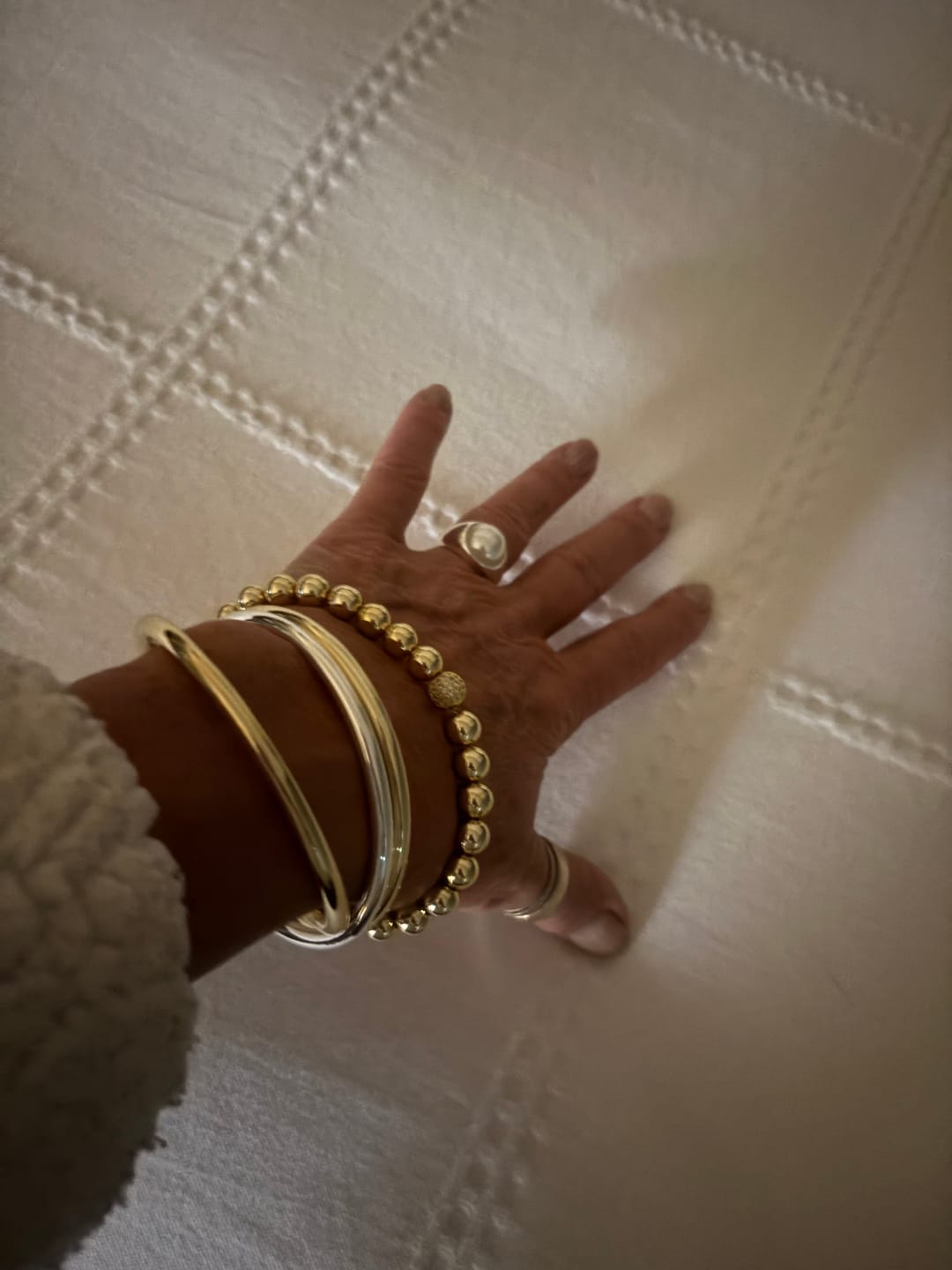 Customer photo review of Delicate Stackable Bangle