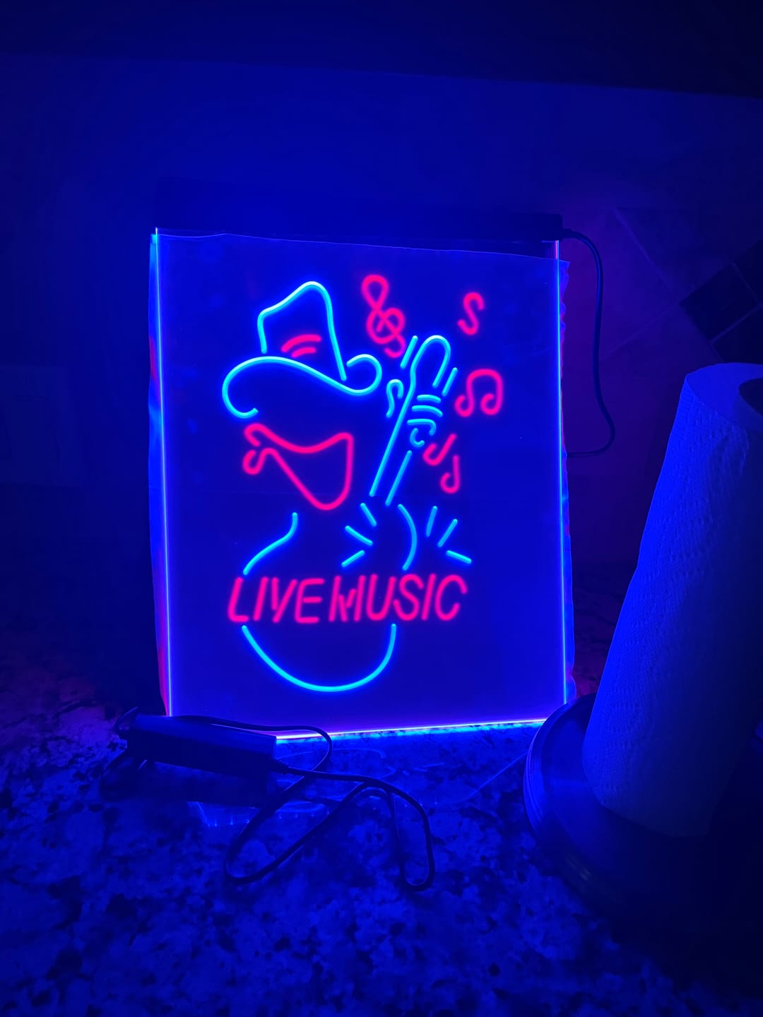 Customer photo review of ShineNeon™ Texas Lone Star Flag LED Sign - Patriotic Blue Glow Wall Decor