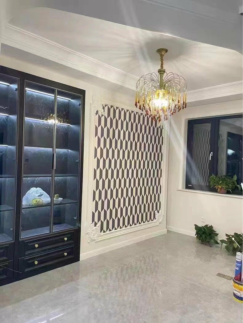 Customer photo review of Crystal Waterfall Chandelier, Gold-Finish Brass, 50 cm