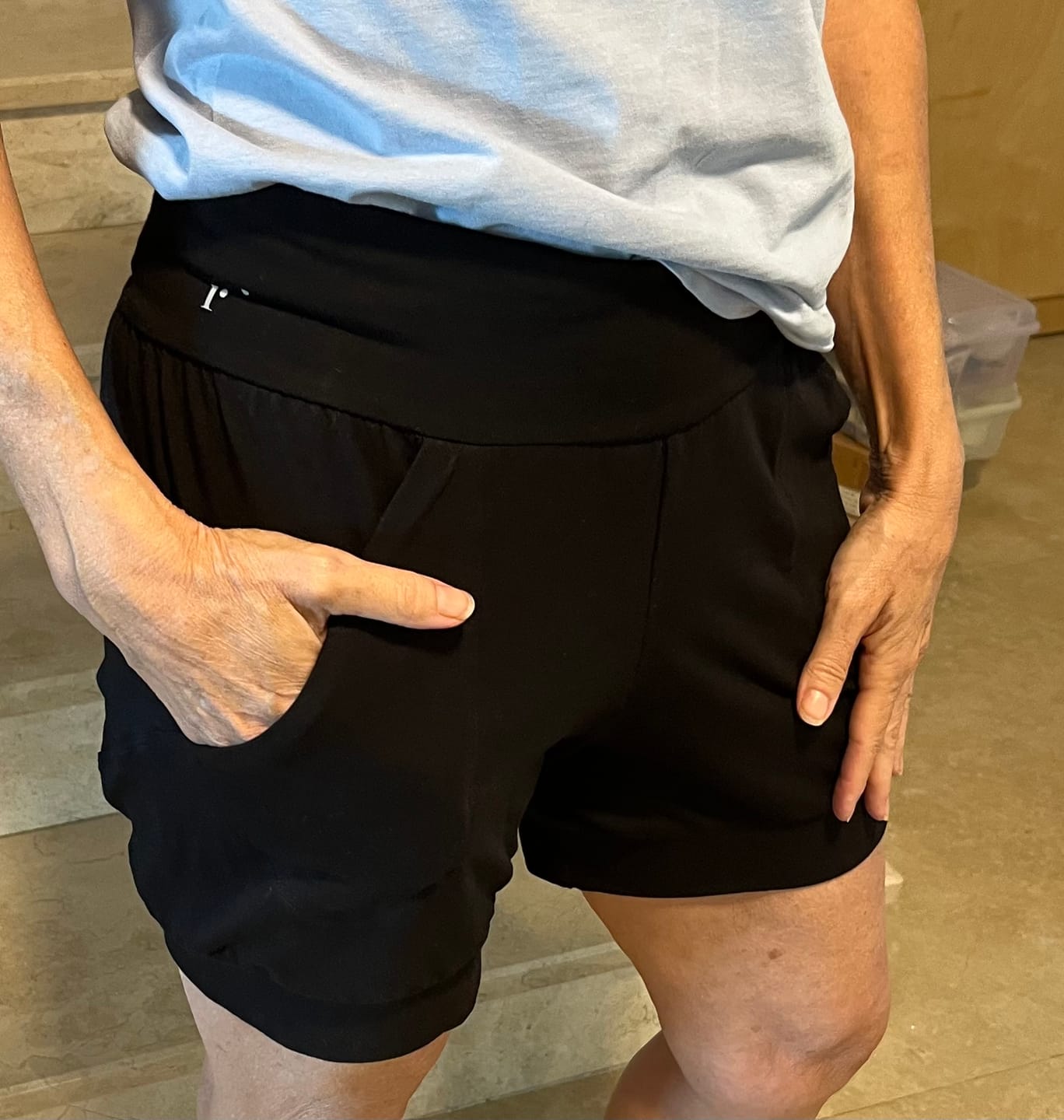 Customer photo review of Slouchy Yoga Shorts