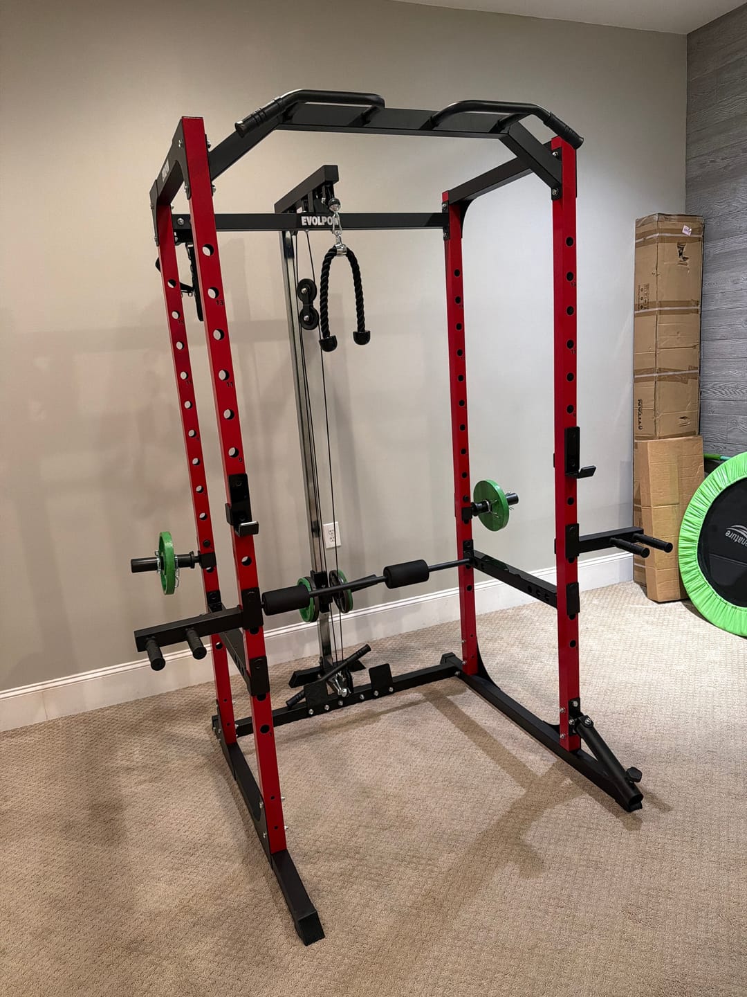 Customer photo review of EVOLPOW P2A Brute All-in-One Power Rack Home Gym - For Beginner