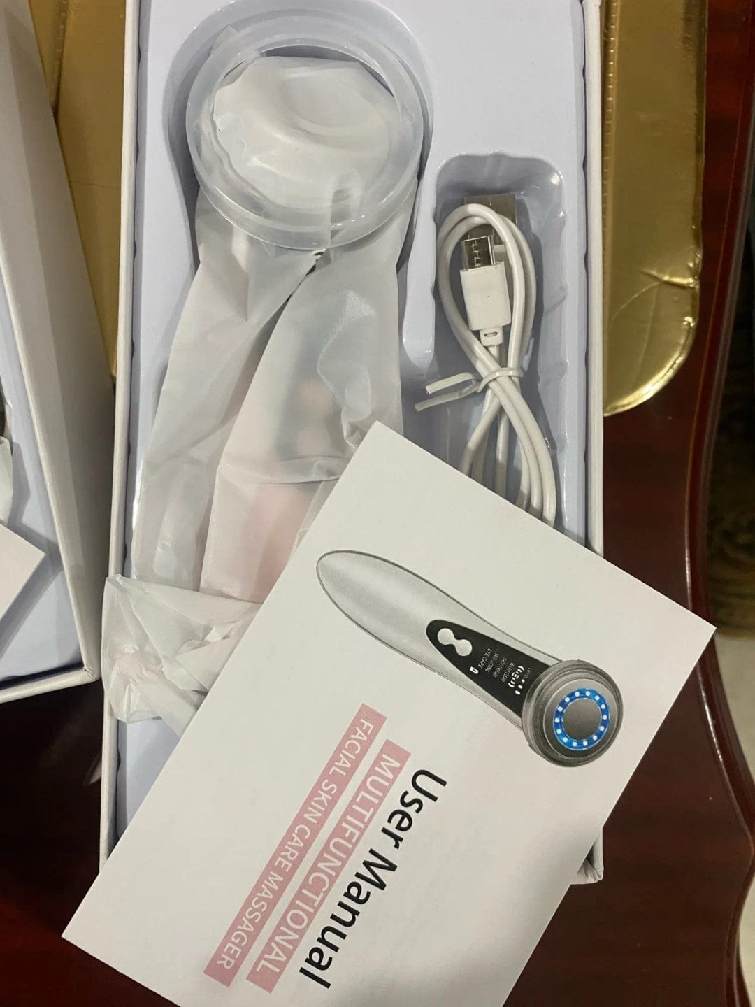 Customer photo review of Masajeador facial Ledterapia