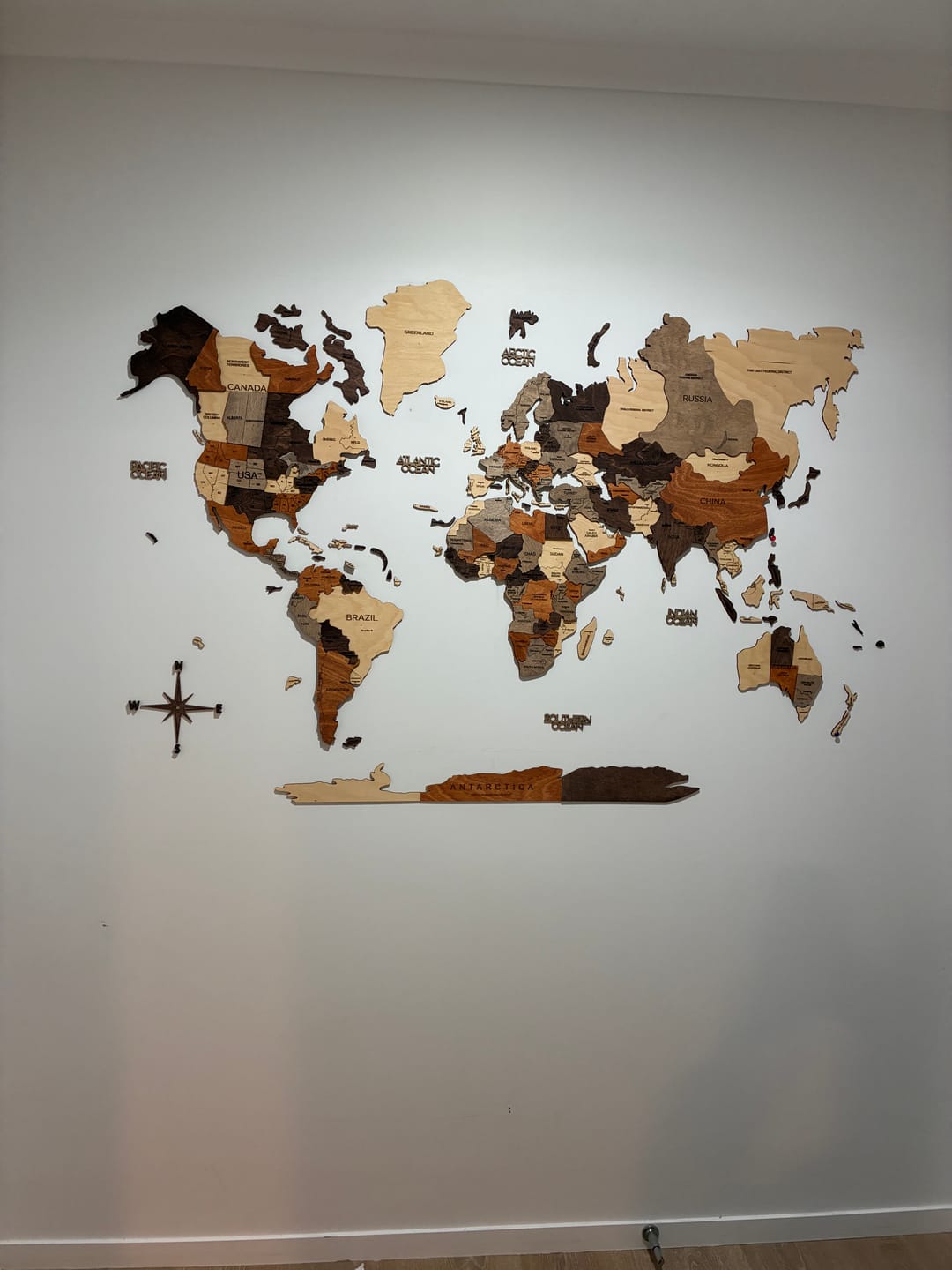 Customer photo review of 3D Wooden World Map Multicolor