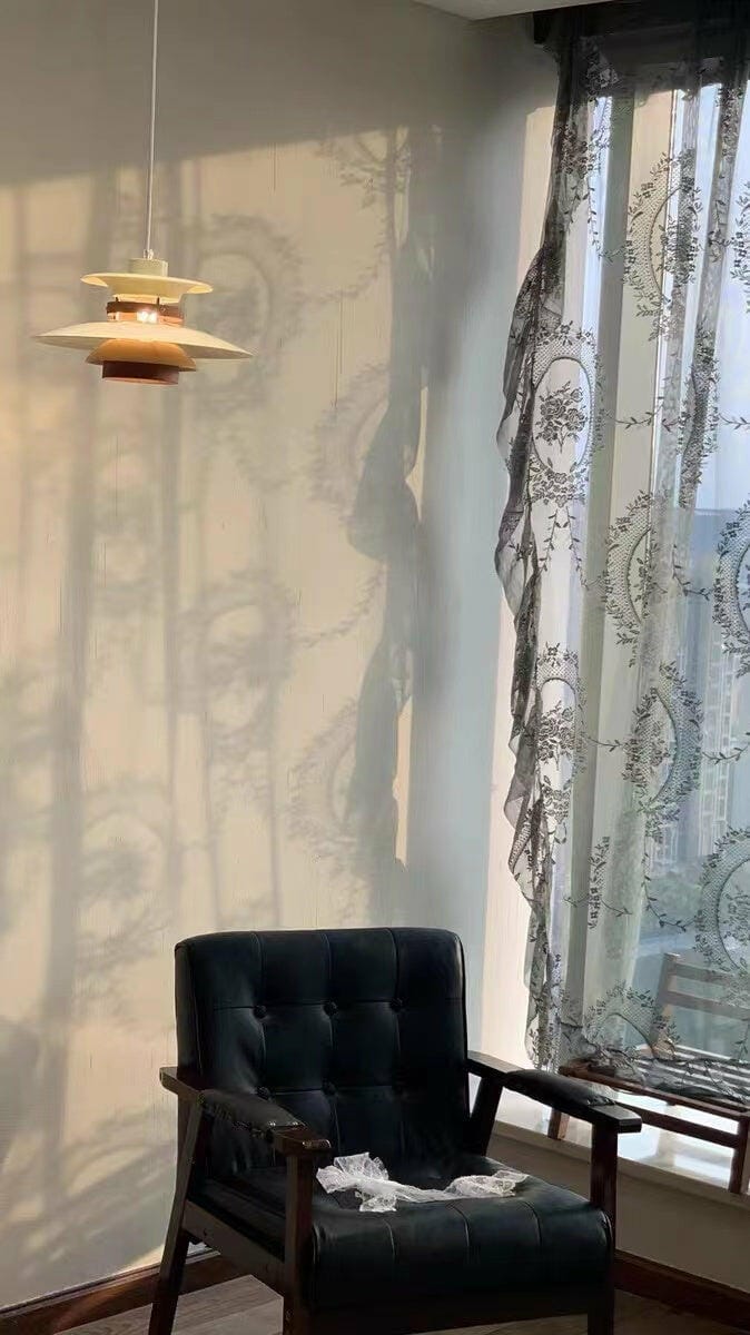 Customer photo review of Pendant Light, Metal Shades on Walnut Rings, 35 cm