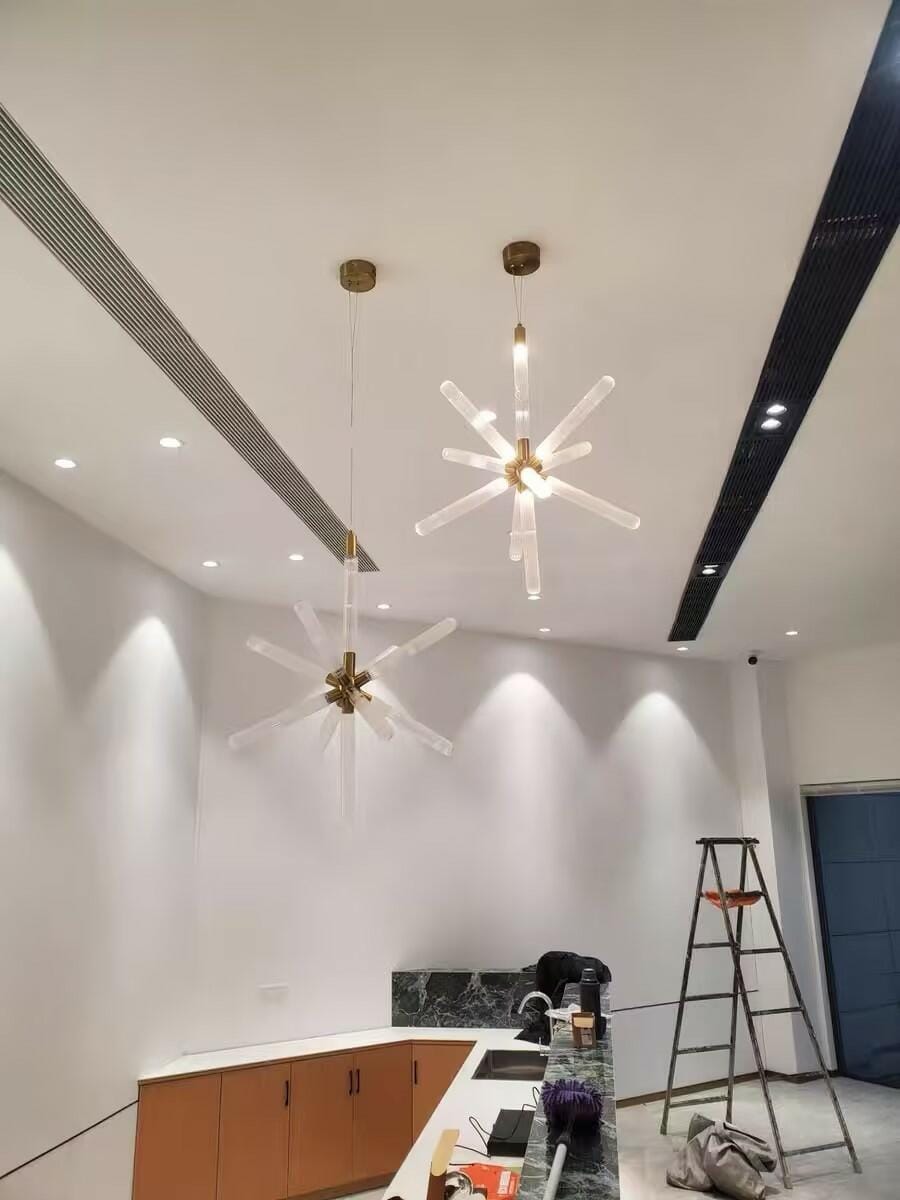 Customer photo review of Crystal Cylinder Pendant Light, Champagne Gold Joints, Dimmable
