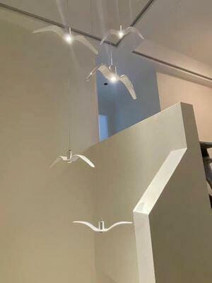 Customer photo review of Resin Bird Pendant Light, White or Black, 32 to 40 cm