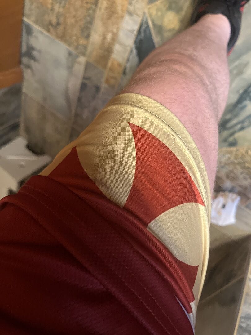 Customer photo review of Crusader Cross Performance Shorts