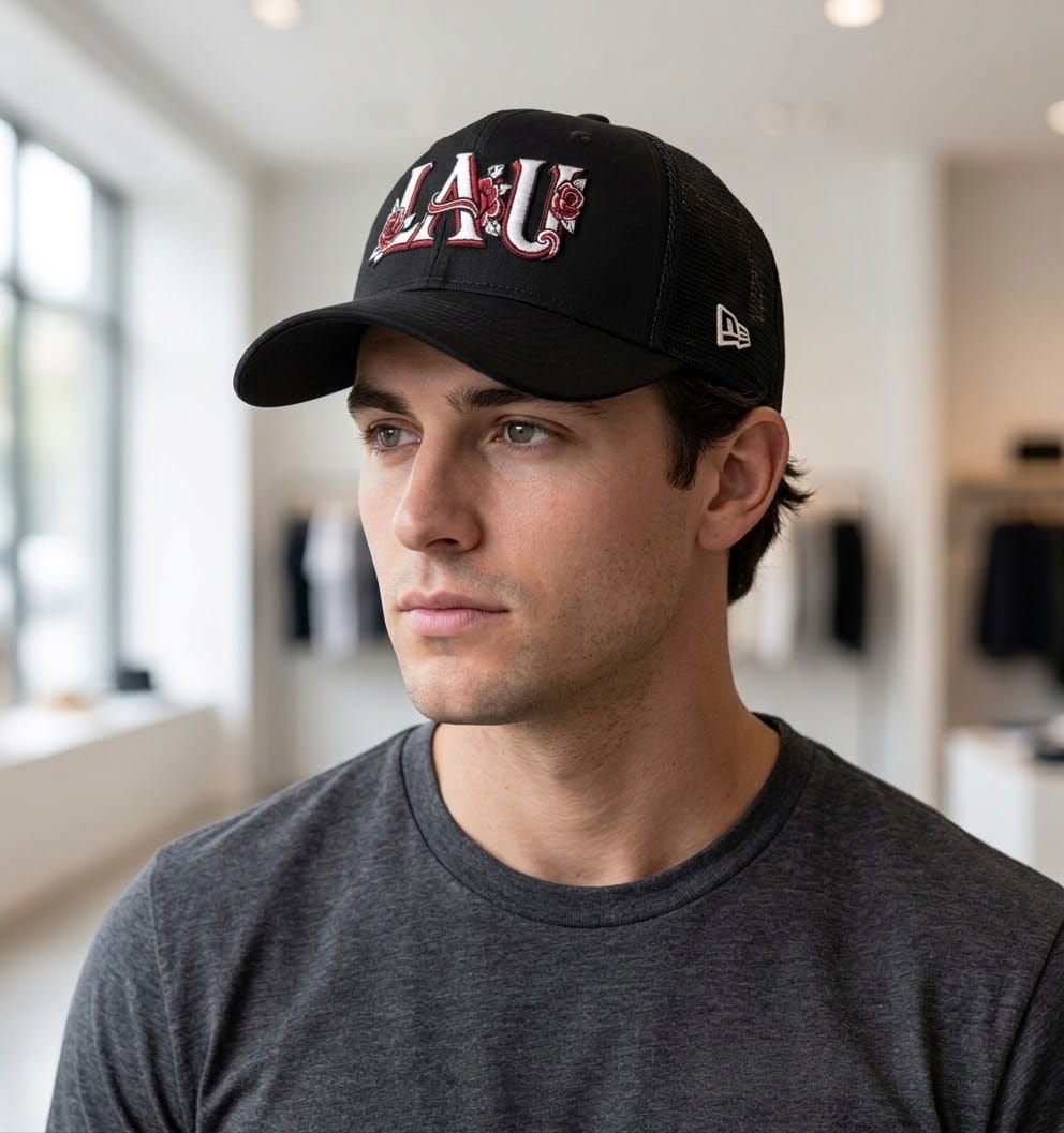 Customer photo review of 39THIRTY Performance Stretch Mesh Cap NE1130